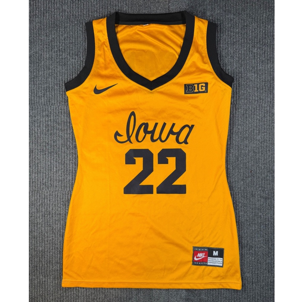 Nike Iowa Hawkeyes Caitlin Clark 22 Basketball Jersey Yellow Womens Medium